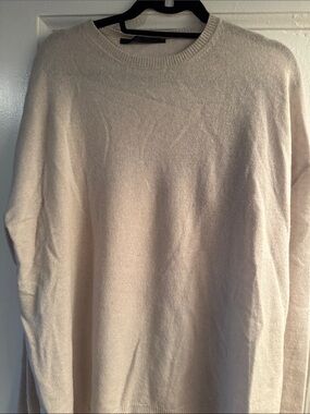 Haider Ackermann Cream Crew Neck Sweater with Silk Back